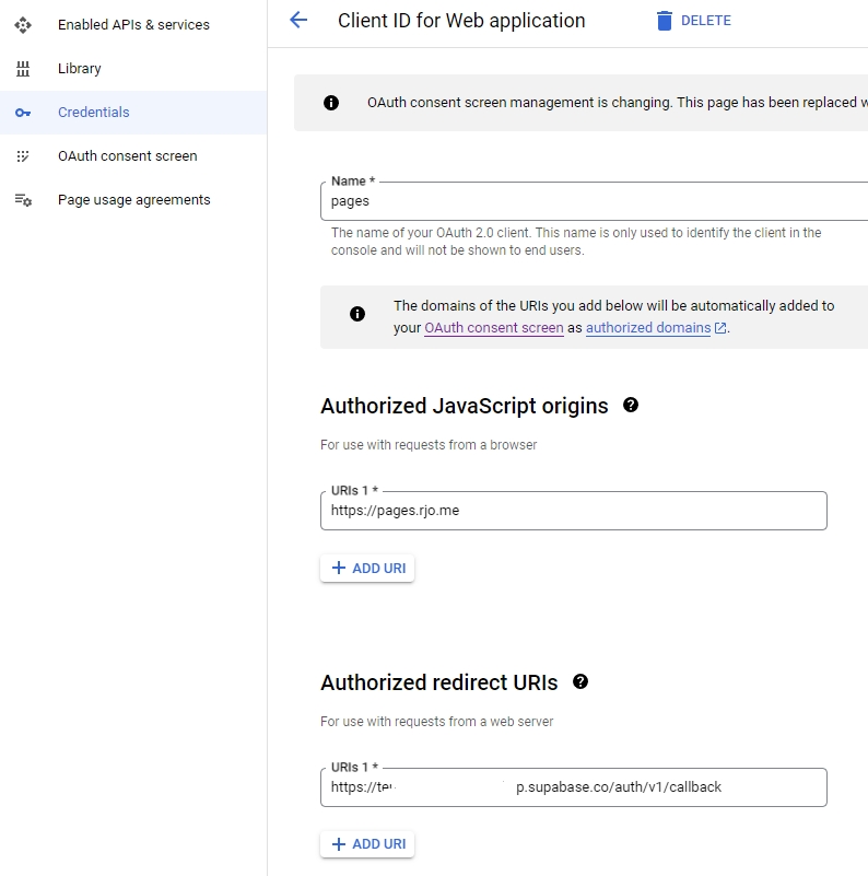 O-auth Creds